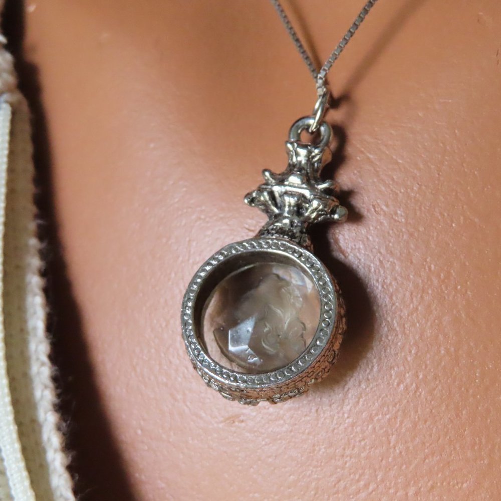 Cameo glass pendant vintage 1960's smoky - Picture 6 of 16
